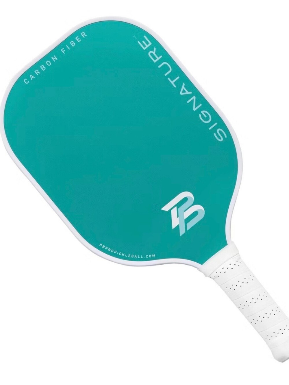 Signature Teal and White Carbon Fiber Pickleball Paddle
